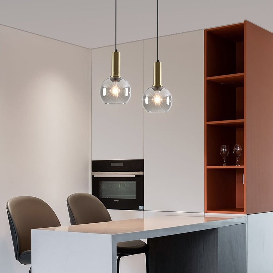 Pendelleuchte Inara mit Rauchglas, 1-flammig - gold