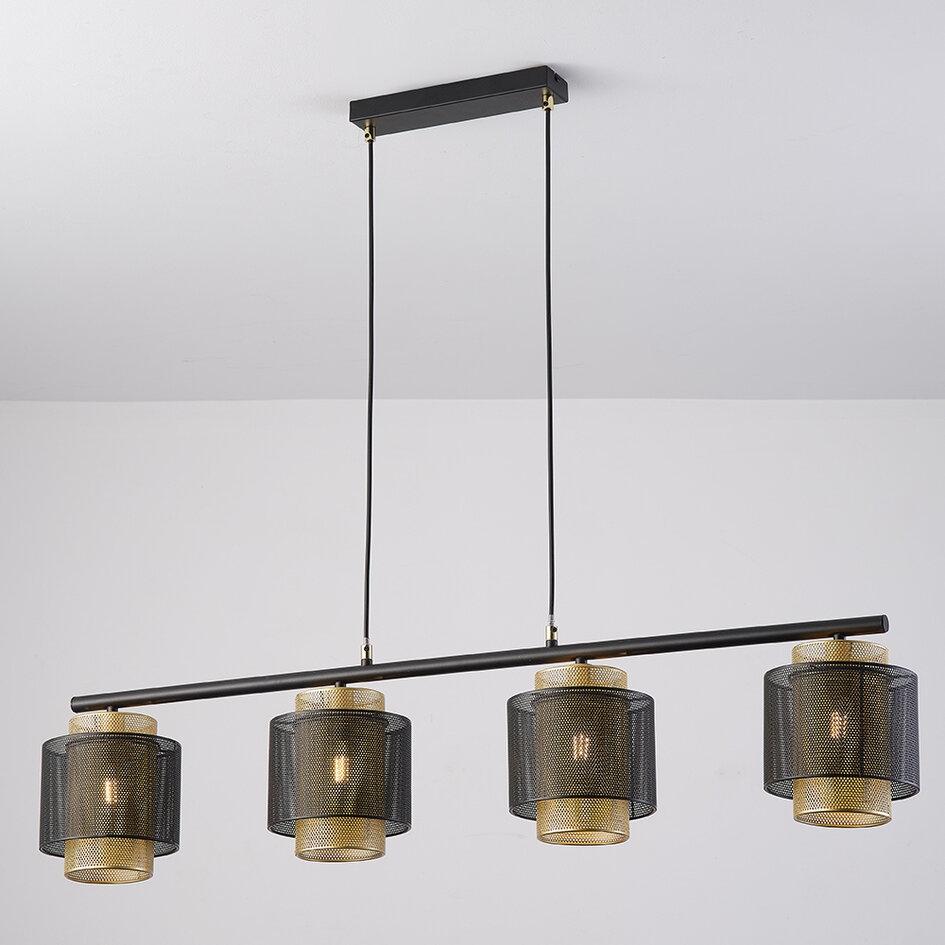 Hängeleuchte Jennifer - schwarz mit gold