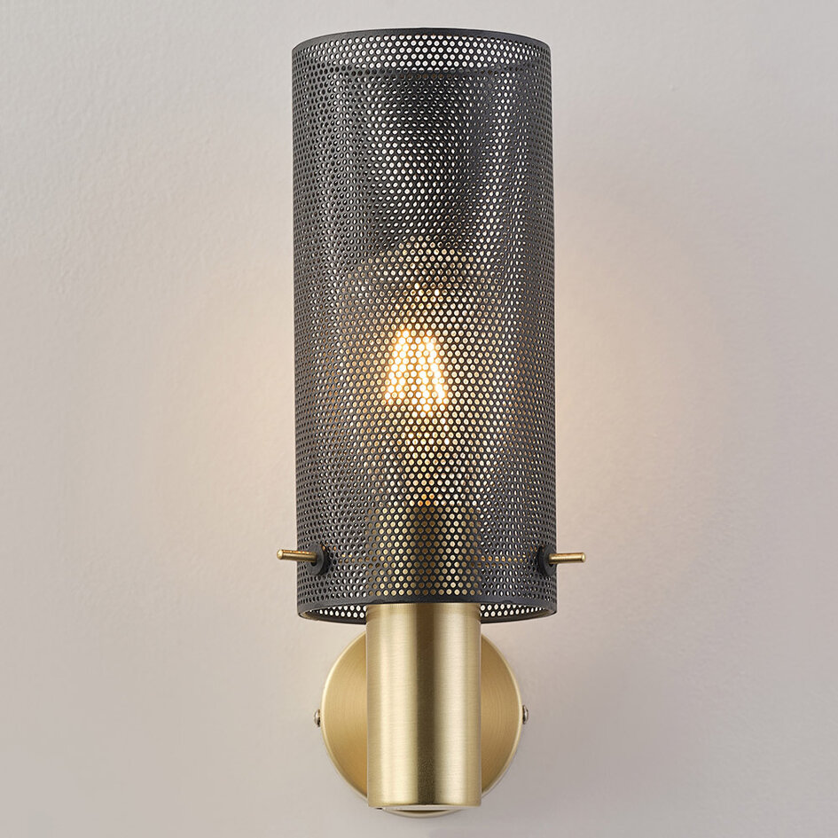 Design-Wandlampe mit goldenen Details Malha - Schwarz