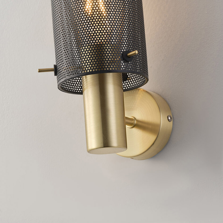 Design-Wandlampe mit goldenen Details Malha - Schwarz