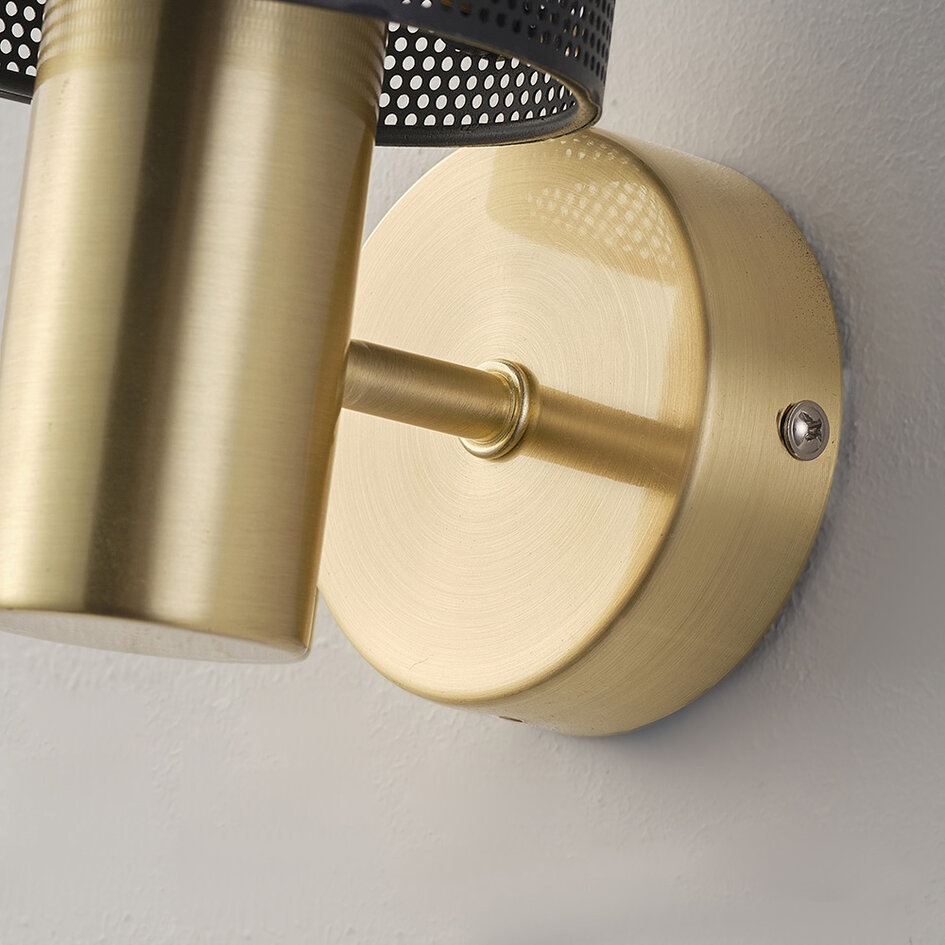 Design-Wandlampe mit goldenen Details Malha - Schwarz