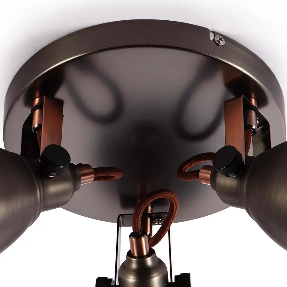 Industrieller mattschwarzer Strahler, 3-flammig - Illinois