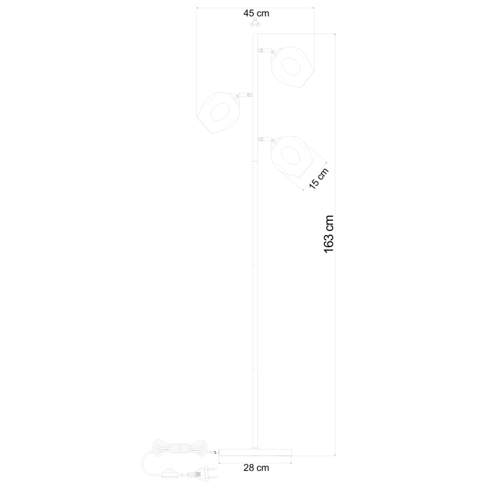 Design Stehlampe Schwarz mit Rauchglas - Julius