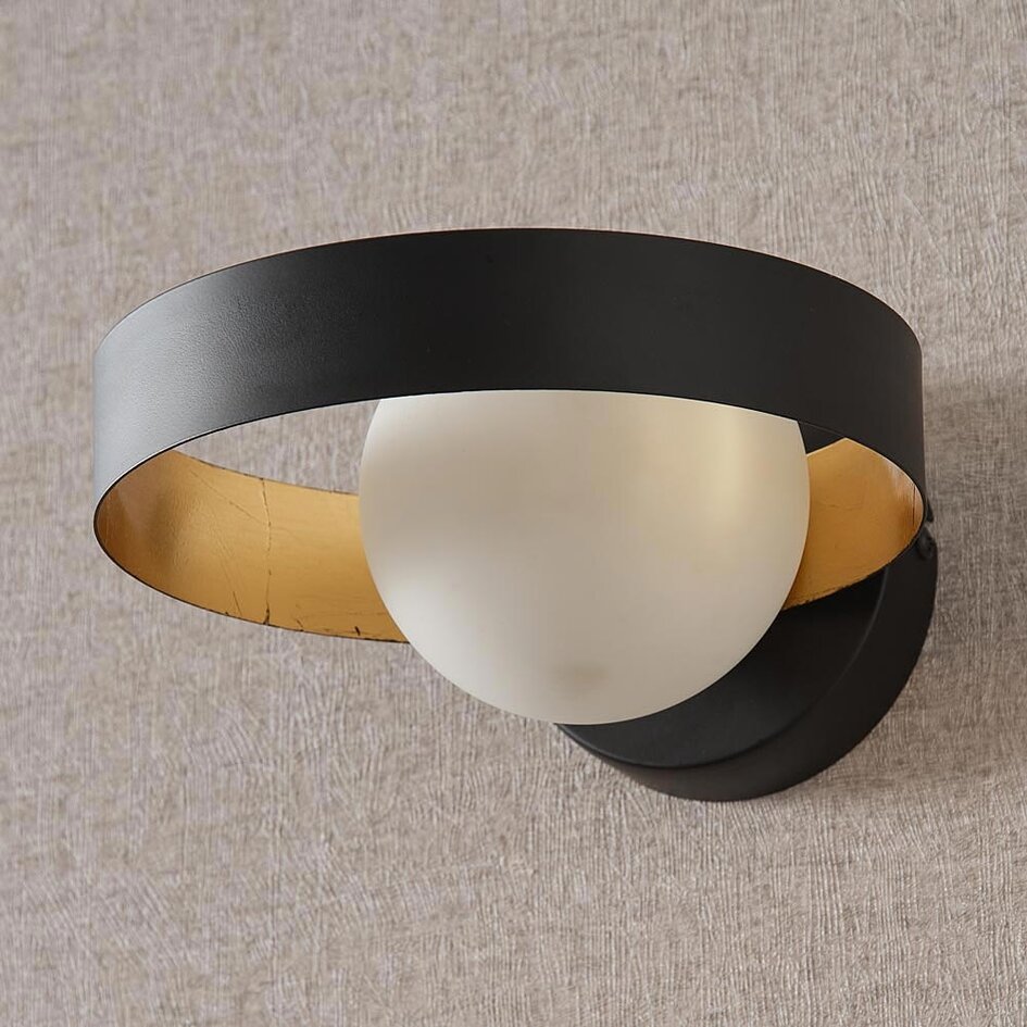 Wandleuchte Carlos - schwarz mit Blattgold