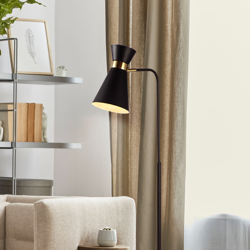 Stehleuchte schwarz mit gold - Alyssa