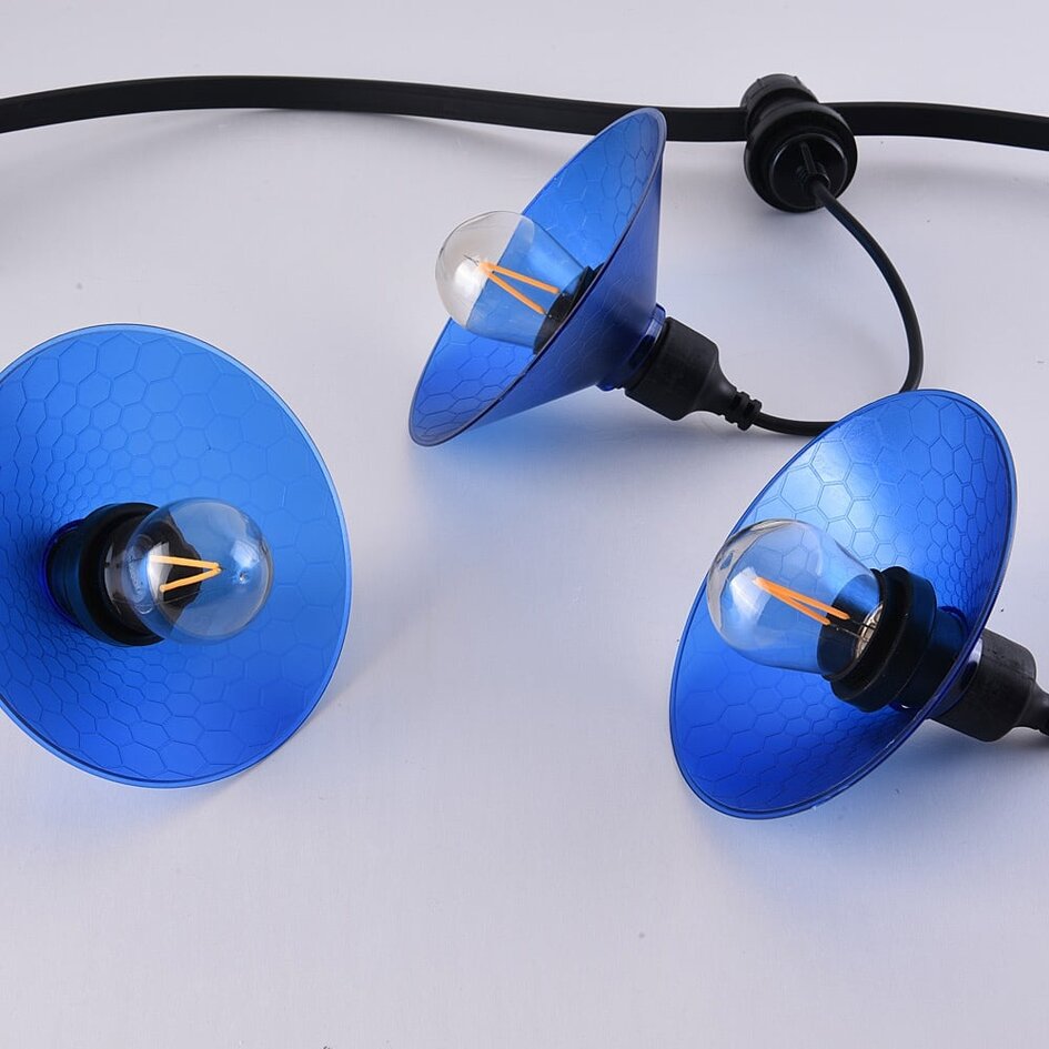 Schirm für Illu-Lichterketten-Lampen - blau