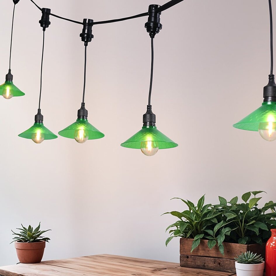 Schirm für Illu-Lichterketten-Lampen - grün