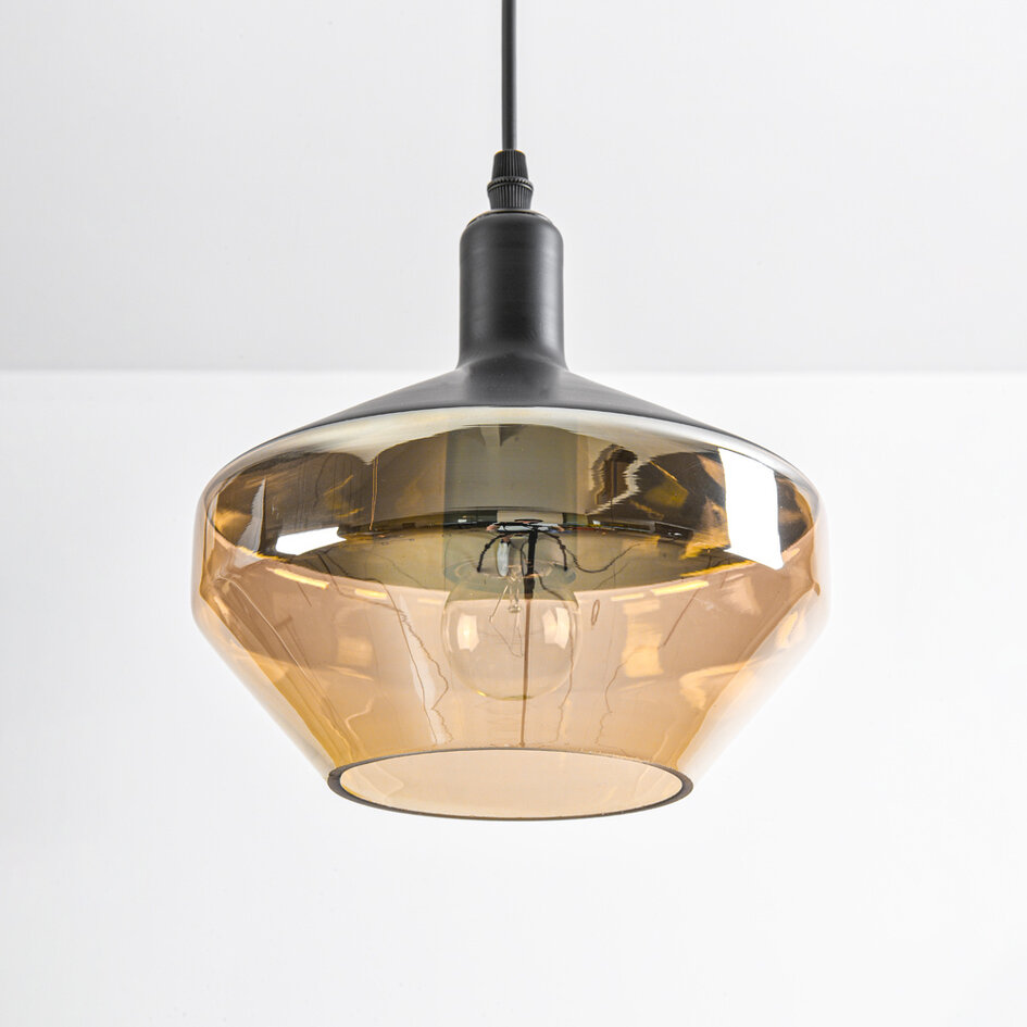 Pendelleuchte Mala 1-flammig - breites Glas