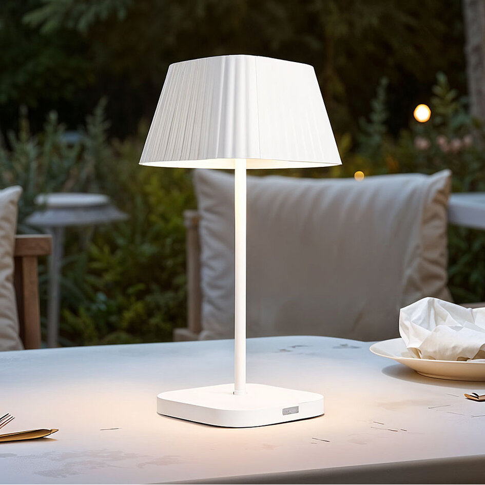 Aufladbare weiße Tischlampe dimmbar - Robin