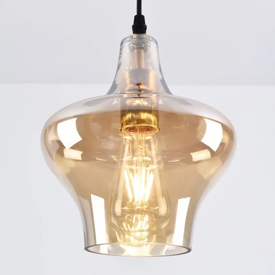 1-flammige Hängeleuchte Trinidad mit amber Glas - Variante 3