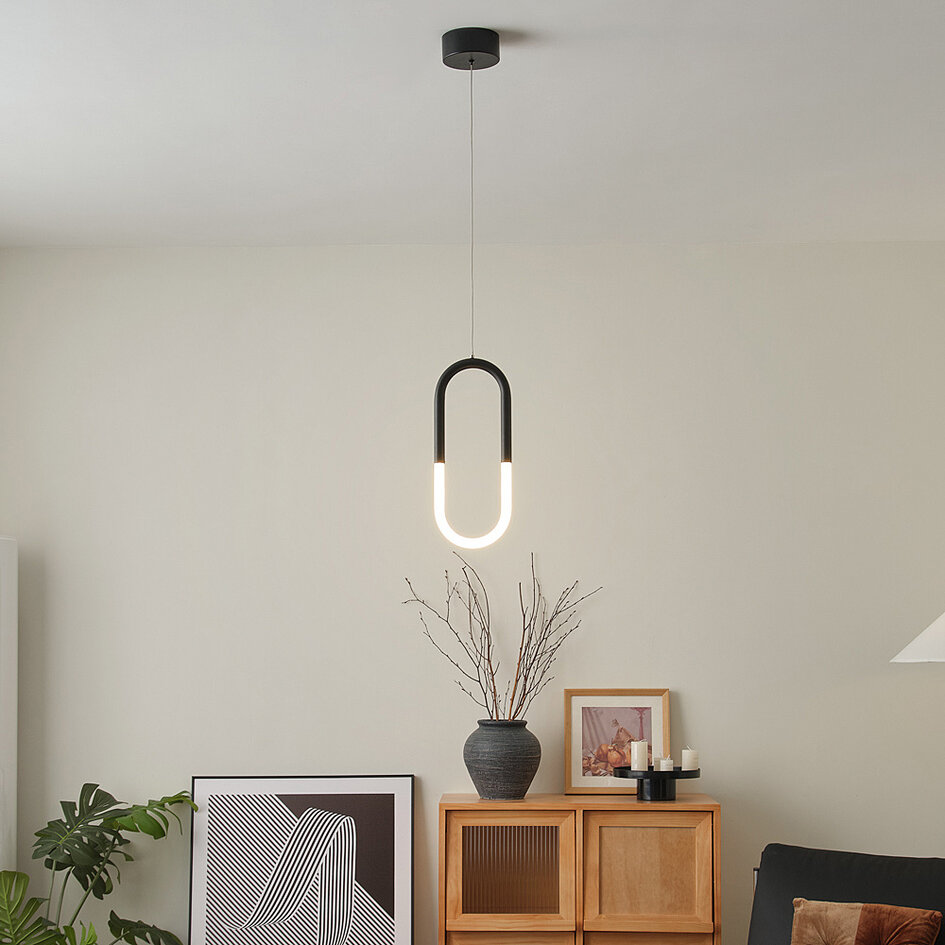 Design-Hängeleuchte Rohr - schwarz