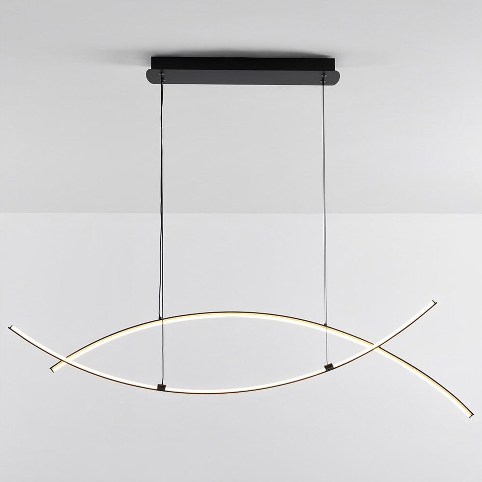 Design-Pendelleuchte Arche mit 3-stufig dimmbaren LEDs - schwarz