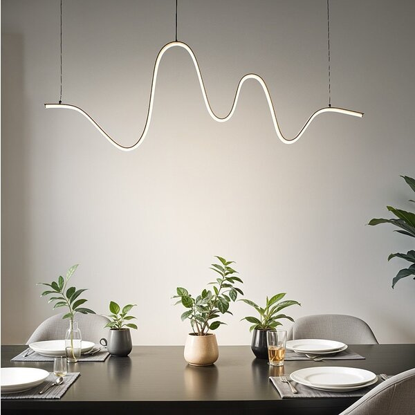 Design-Pendelleuchte Linea in geschwungener Form mit 3-stufiger Dimmung