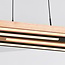 Design-Pendelleuchte schwarz mit hellem Holz 3-stufig dimmbar - Liana