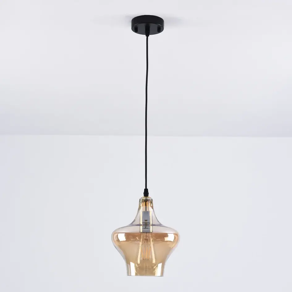 1-flammige Hängeleuchte Trinidad mit amber Glas - Variante 3