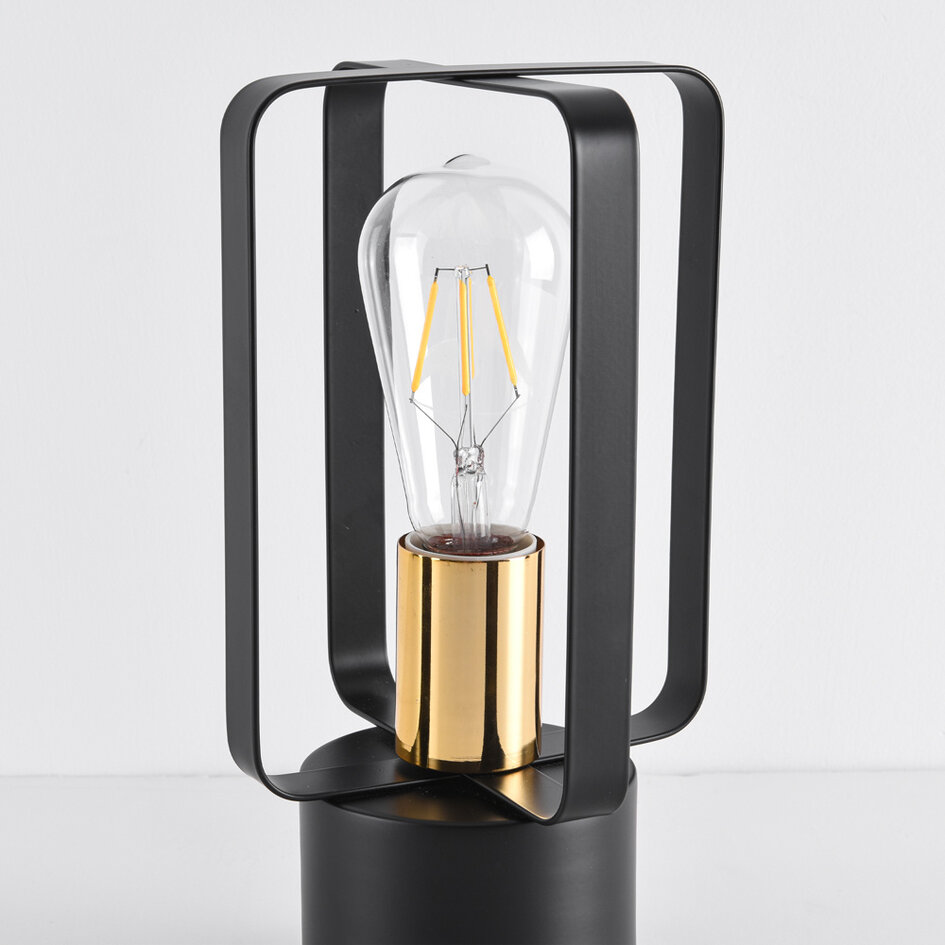 Industrielle Tischlampe mit schwarzem Metall - Toskana