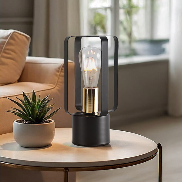 Industrielle Tischlampe mit schwarzem Metall - Toskana
