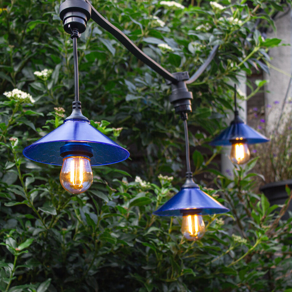 Schirm für Illu-Lichterketten-Lampen - blau