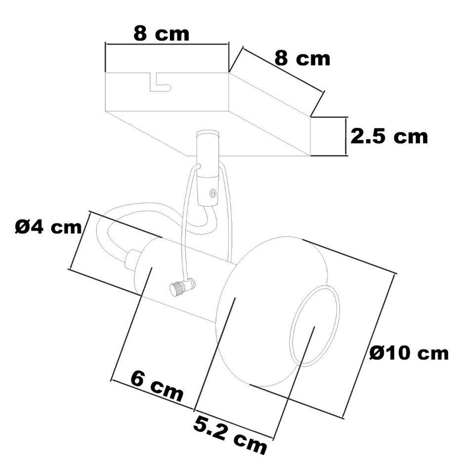 Deckenleuchte mit Rauchglas, 1-flammig - Sacha