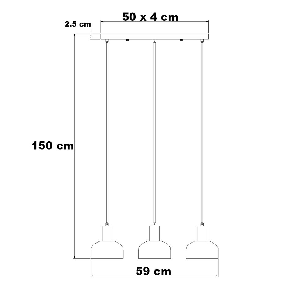 Moderne Hängelampe schwarz, 3-flammig - Pilka