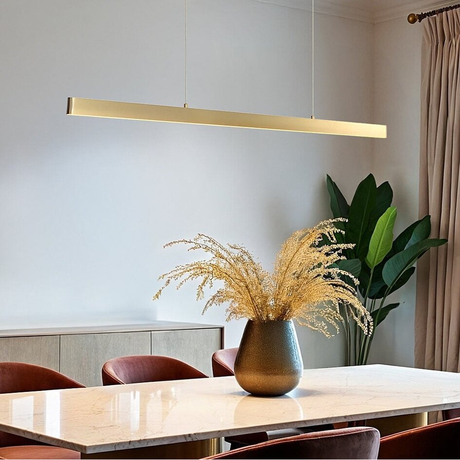 Minimalistische Pendelleuchte Ami mit 3-stufig dimmbaren LEDs - gold