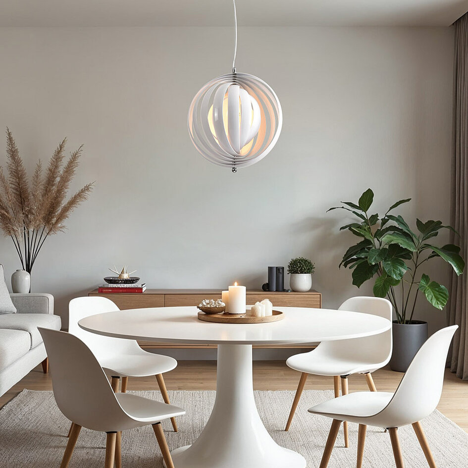 Design-Hängeleuchte aus weißem Eisen, 1-flammig - Luana