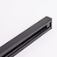Einphasige Schiene 100 cm mit Anschlussblock und Endkappe - schwarz