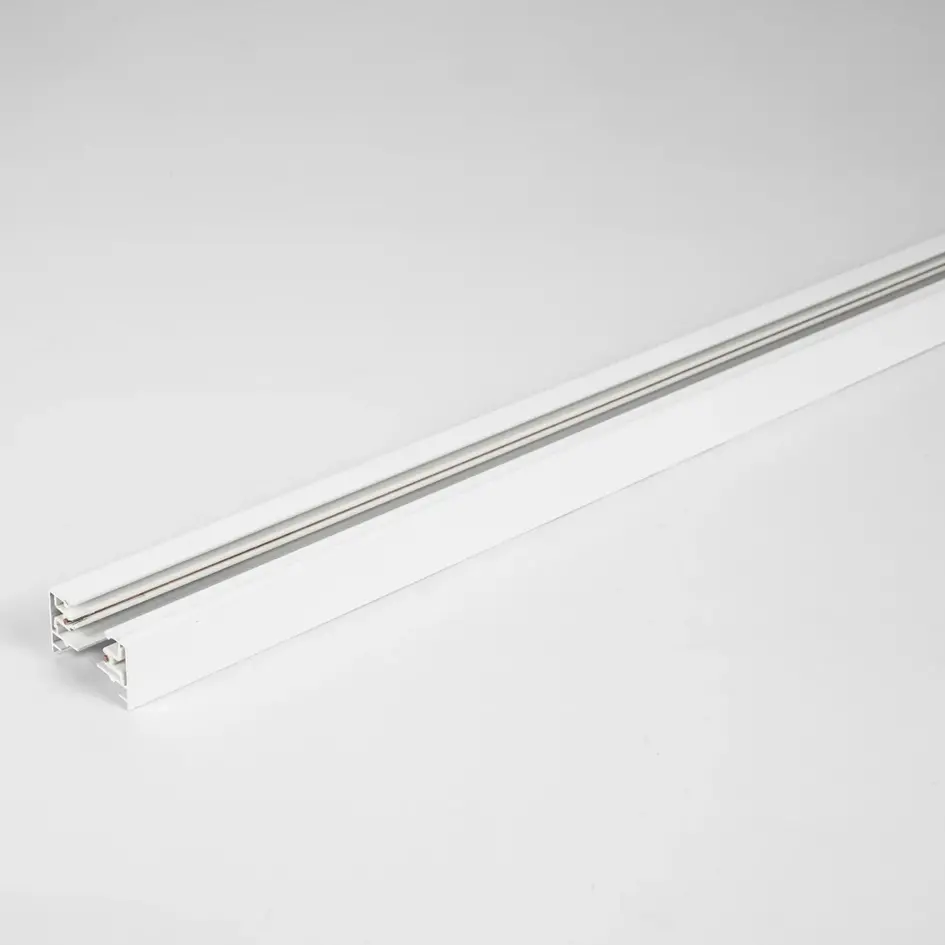 1-Phasen-Stromschiene 75 cm ohne Anschlussblock, mit Endkappe - weiß