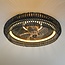 Deckenventilator Schwarz mit Bambus und einstellbarer Farbtemperatur Ø58 cm - Bamboozle