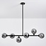 Design-Deckenleuchte schwarz mit Rauchglas, 6-flammig - Aster