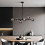 Design-Deckenleuchte schwarz mit Rauchglas, 6-flammig - Aster