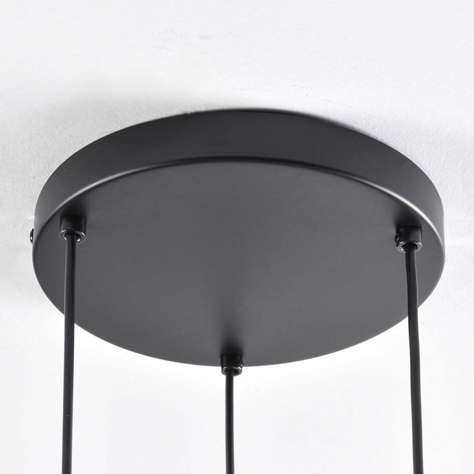 Moderne Hängelampe mit grauem Mattglas, 3-flammig – Brinati