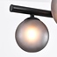 Design Pendelleuchte Givree, 9-flammig - schwarz mit grauem mattierten Glas