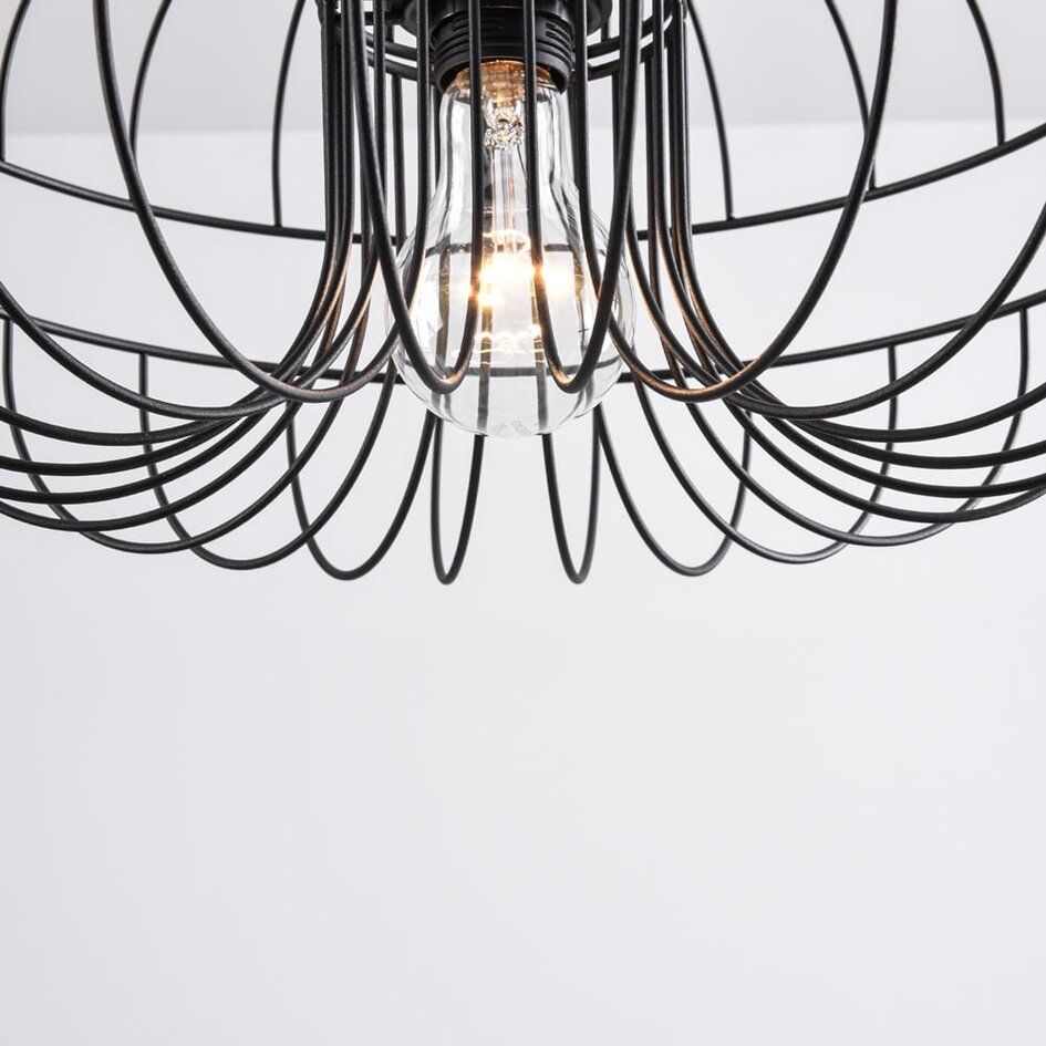 Industrielle Hängeleuchte aus schwarzem Metall – Hilo