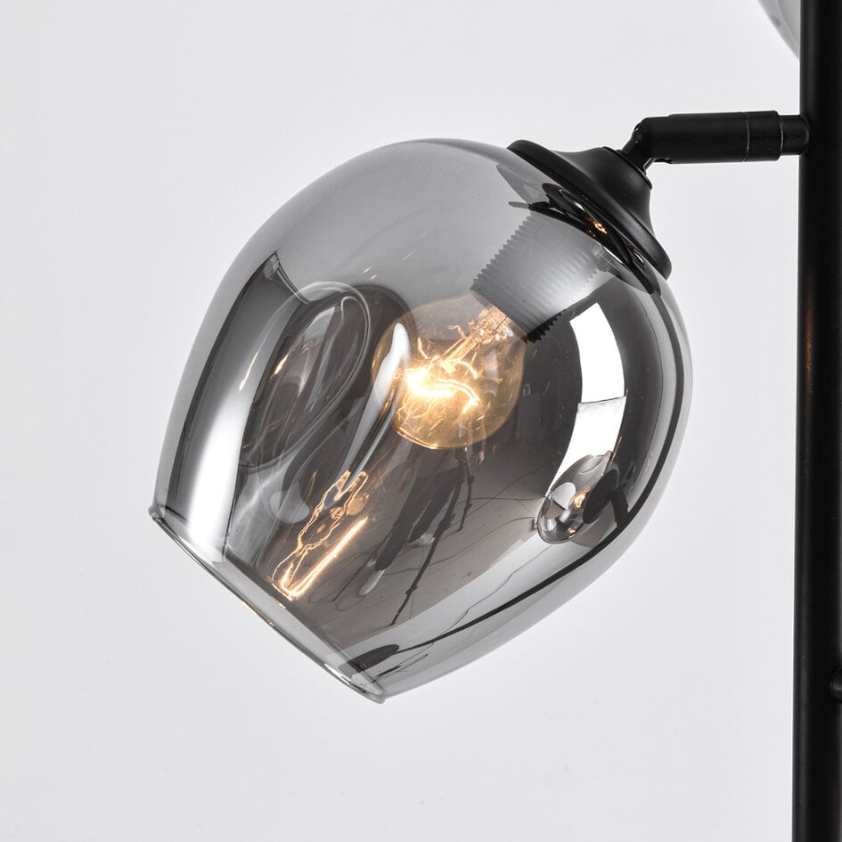 Design Stehlampe Schwarz mit Rauchglas - Julius