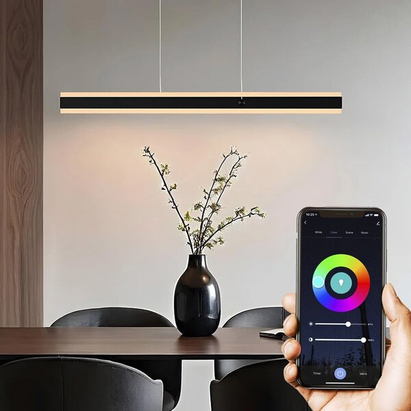 Smarte LED-Hängeleuchte Andre mit Up-&-Downlight – WLAN – Schwarz