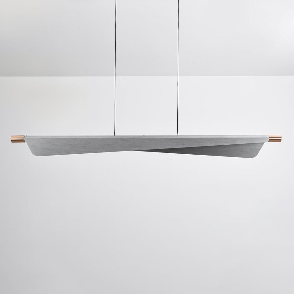 Design-Pendelleuchte Mitsu - 3-stufig dimmbar - gebürstetes Silber