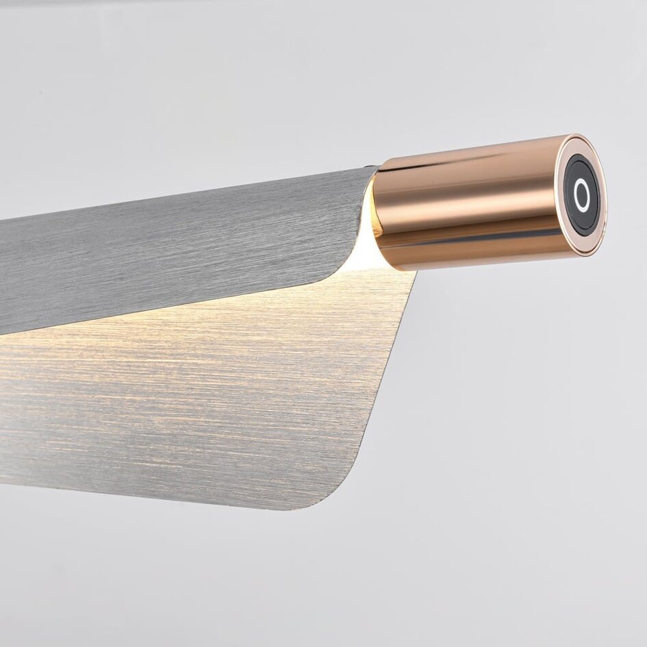 Design-Pendelleuchte Mitsu - 3-stufig dimmbar - gebürstetes Silber