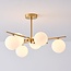 Deckenleuchte Venezia gold mit Milchglas, 6-flammig