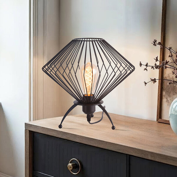 Industrielle Tischlampe mit schwarzem Metall - Spider