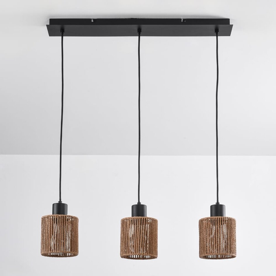 Pendelleuchte aus geflochtenem Seil, 3-flammig - Carrizo