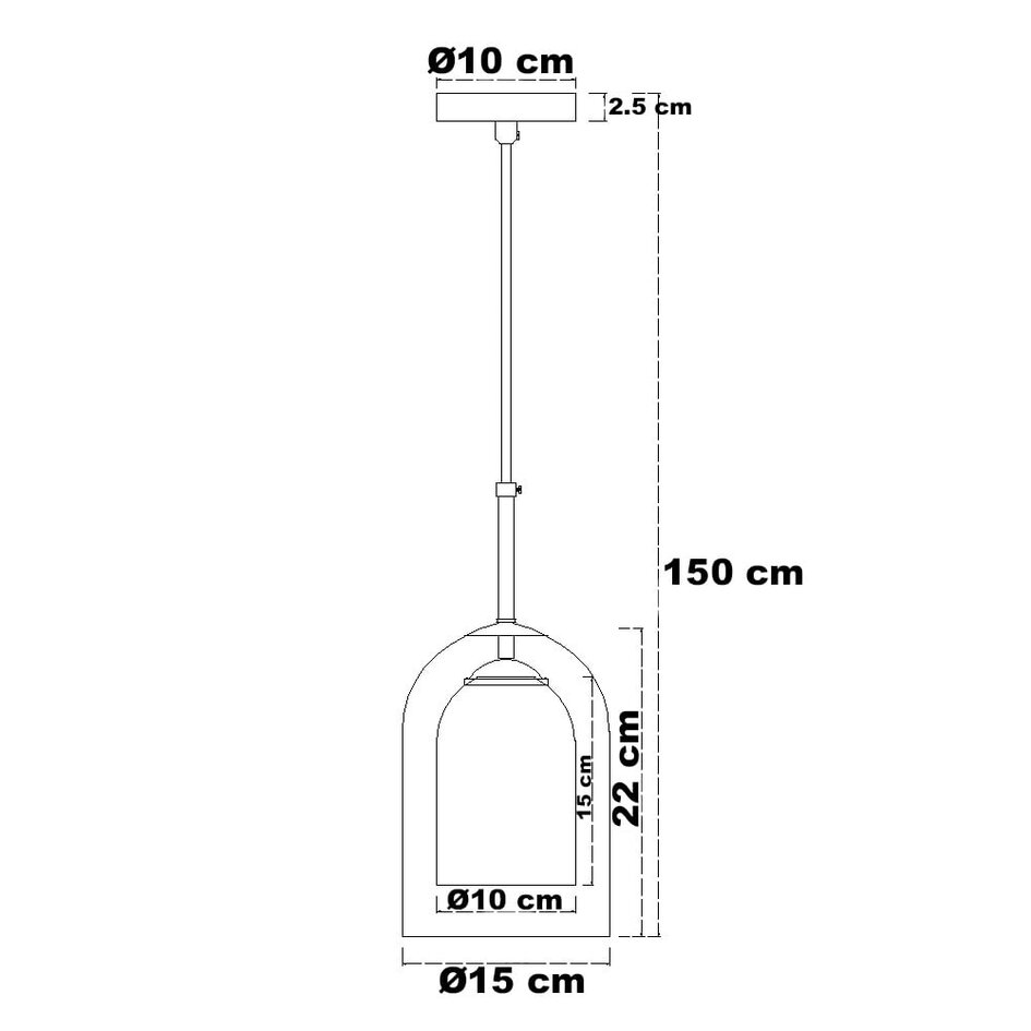 Hängeleuchte Topel in Glockenform - Rauchglas