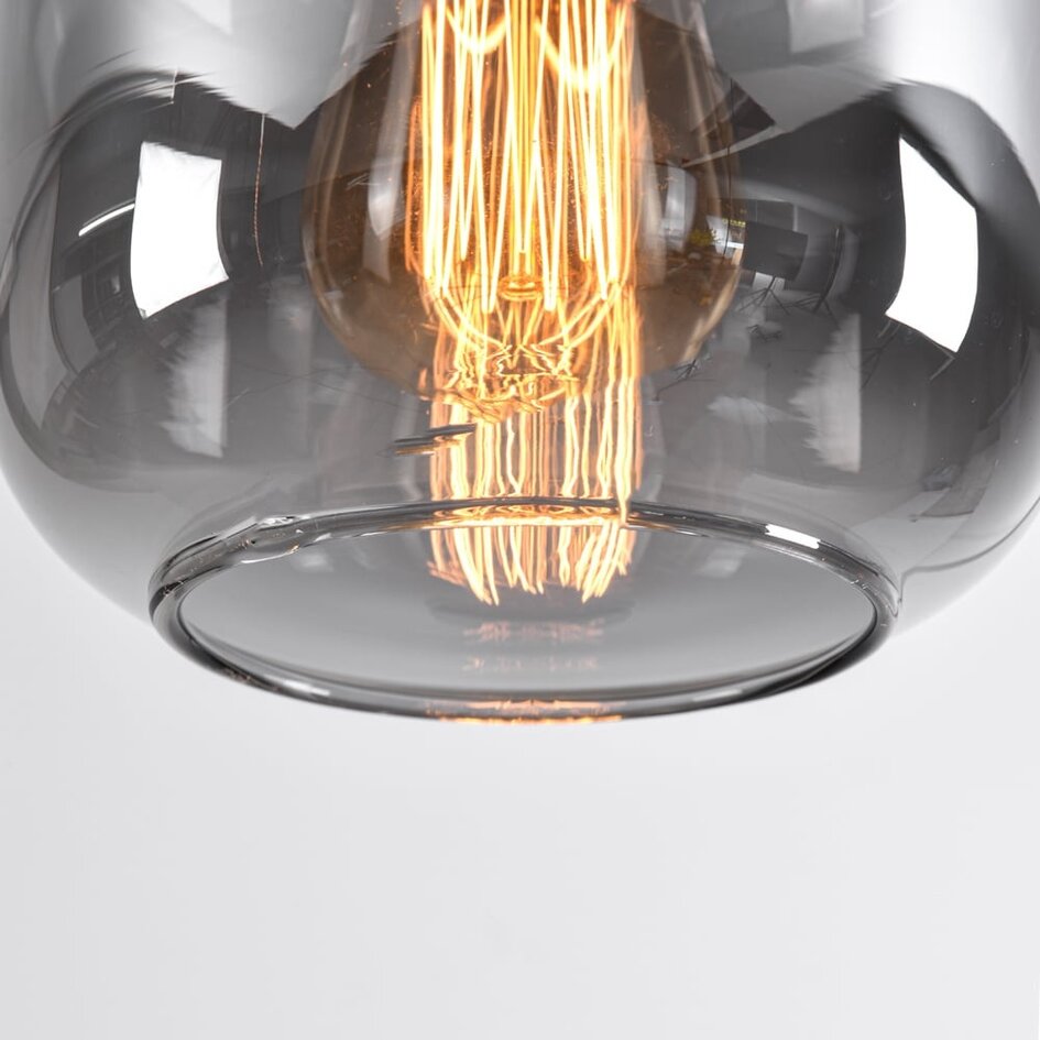 Moderne schwarz-goldene Pendelleuchte mit Rauchglas - Appeso