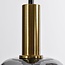 Moderne Pendelleuchte schwarz und gold mit Rauchglas, 6-flammig - Sei