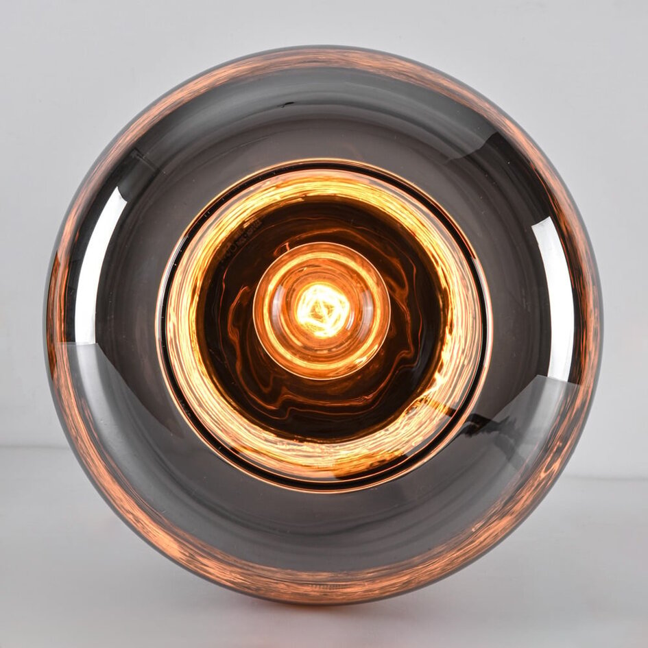 Moderne gläserne Tischlampe schwarz mit Rauchglas - Solo