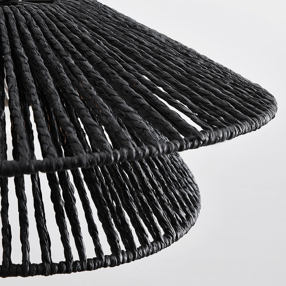 Schwarze Hängelampe aus Seil - Osaka
