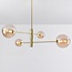 Goldene Deckenleuchte Stiri 4-flammig mit amber Glas