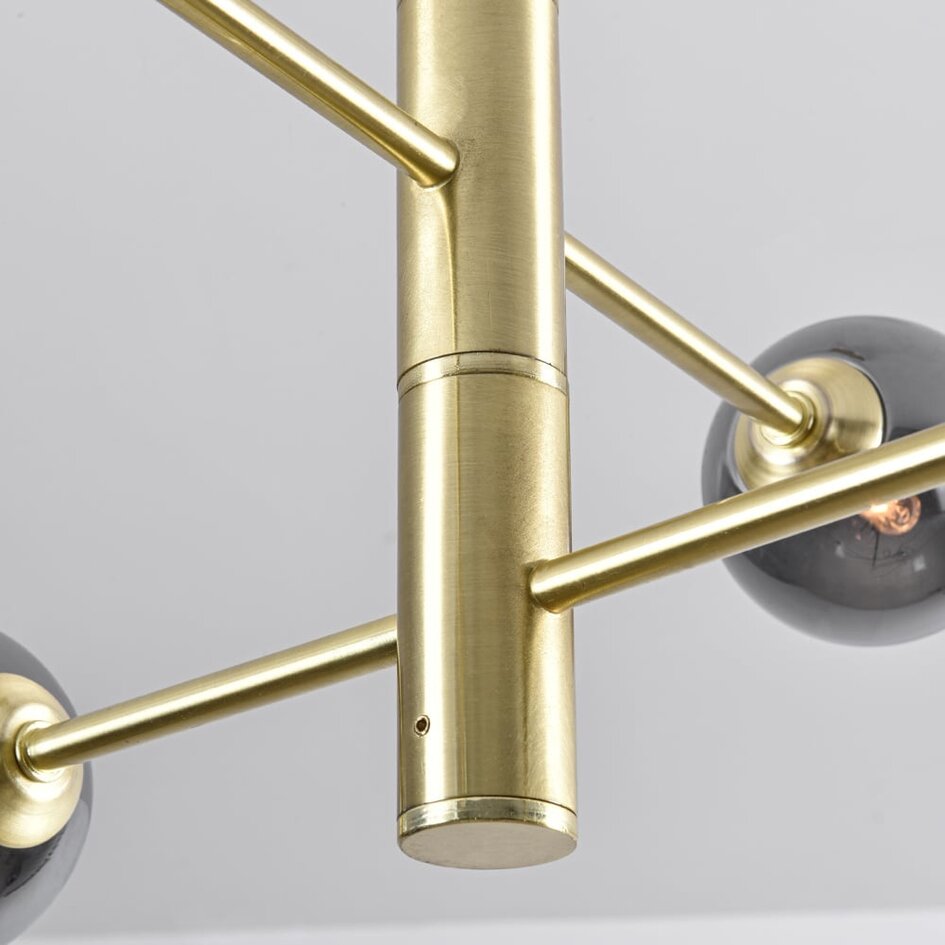 Deckenleuchte Stiri 4-flammig gold mit Rauchglas