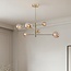 Design-Deckenleuchte Gold mit amber Glas, 6-flammig - Sest