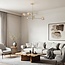 Design-Deckenleuchte Gold mit amber Glas, 6-flammig - Sest